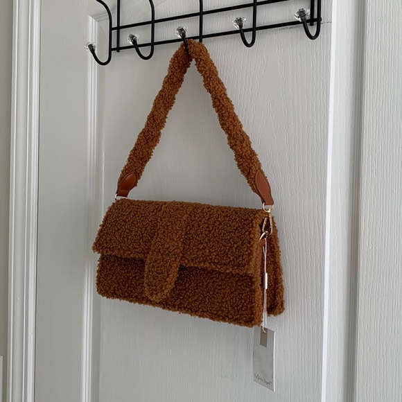 Moda Luxe Brown Sherpa Handbag - Picture 4 of 16